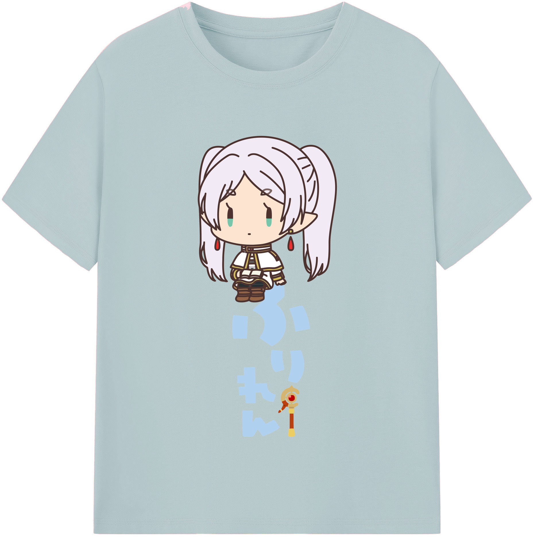 （画像用） 葬送のフリーレン Frieren 綿100％半袖Tシャツ（フロントプリント）